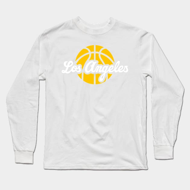 Los Angeles Basketball Long Sleeve T-Shirt by Throwzack